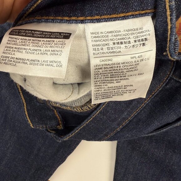 Levi's 513 Slim Straight Dark Blue Jeans Size W 32 x L 30 - Picture 3 of 7
